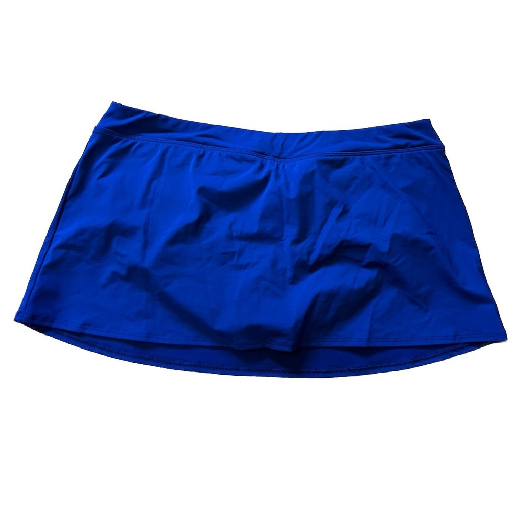 Lands End Swim Skirt‎ 22W Blue Built in Brief Skort